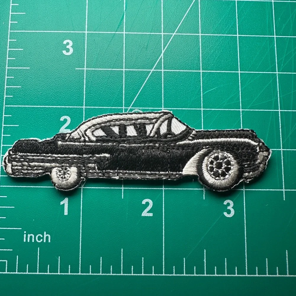 Embroidered Car Patch Iron On Black Classic Cars Enthusiasts Jean‎ Jacket Patch